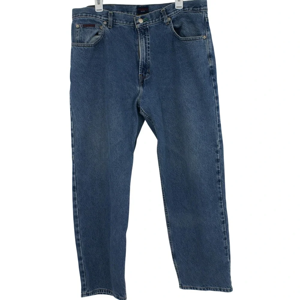 Vintage Y2K Tommy Hilfiger Jeans Mens 40x30 Blue Denim Straight Leg 0991507N